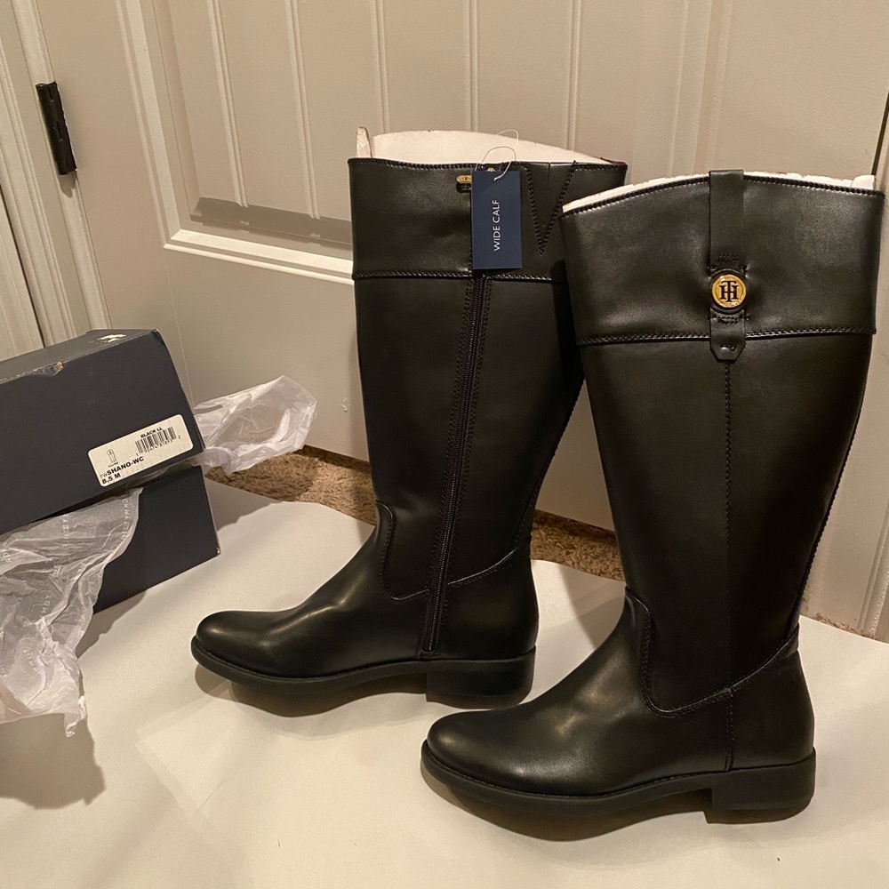 NET Tommy Hilfiger Black Tall Boots - Picture 3 of 9